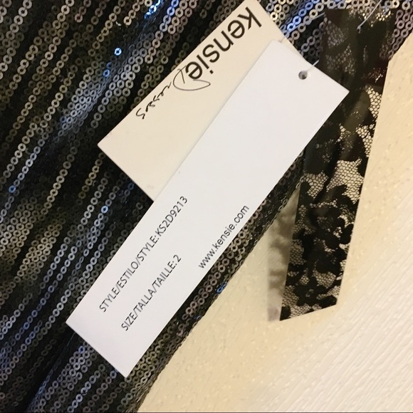 nwt Kensie Sequin Ombre Mini Dress in Silver Black Combo Size 2 Small - Picture 6 of 13